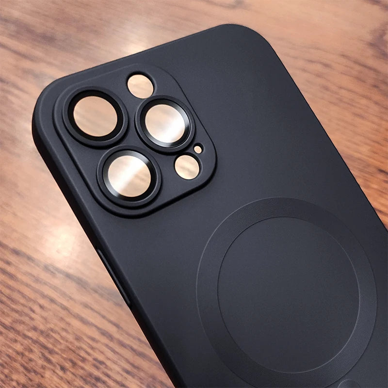 Original For Magsafe Magnetic Wireless Charging Case For iPhone 13 11 12 14 15 Pro Max Plus Matte Phone Cases Accessories Cover