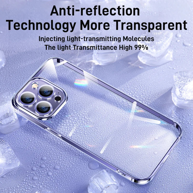 Joyroom Diamond Case For iPhone 14 13 12 Pro Max PC Shockproof Phone Cases Full Lens Protection Cover For iPhone Transparent